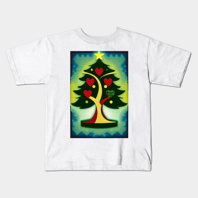 Christmas Tree/Christmas Love 3 Kids T-Shirt by robsteadman